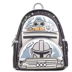 LOUNGEFLY Disney Star Wars The Mandalorian & Grogu Loungefly GITD Mini Backpack